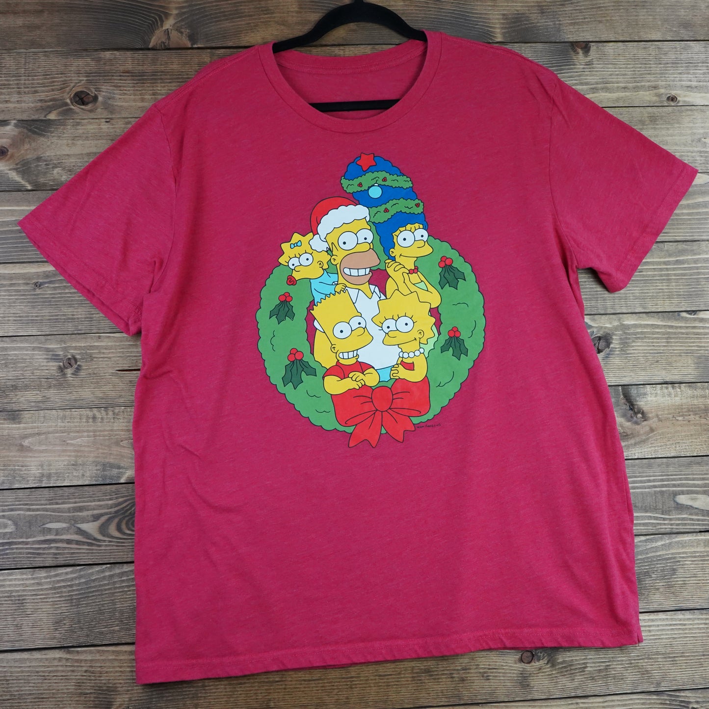 Xmas The Simpsons Light Red Shirt